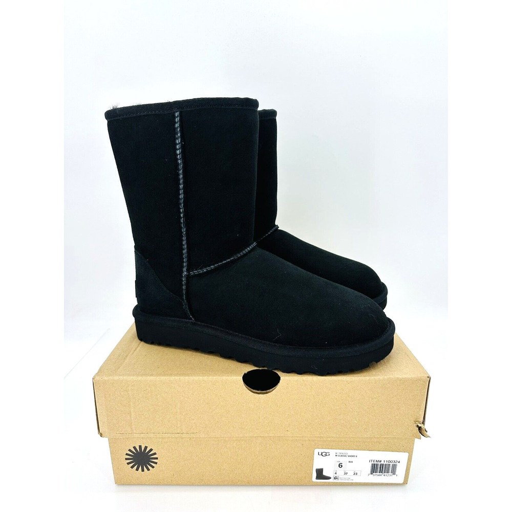 Ugg Women's Classic Short Ii Boots- Black, Us 6 / Eur 37